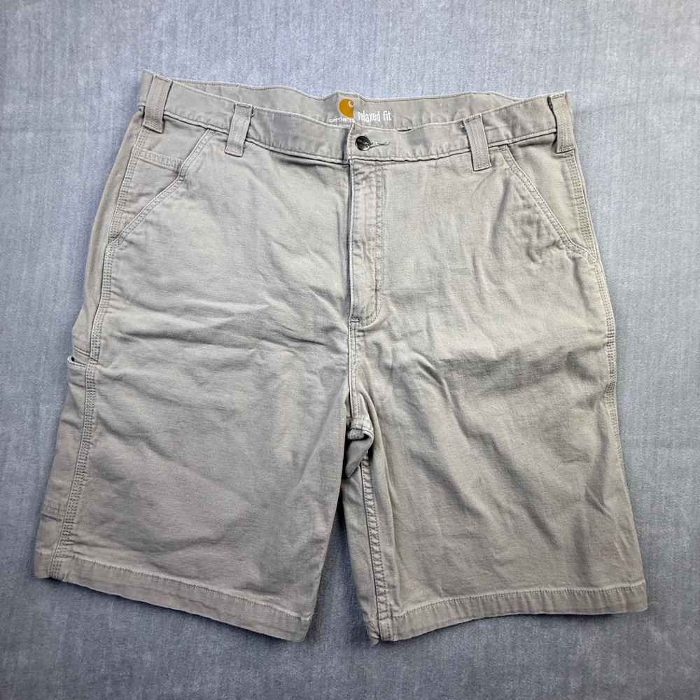 Carhartt Mens Relaxed Fit Canvas Utility Work Shorts Tan Khaki Size 40 9 Inseam